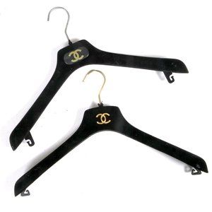 pair of genuine Chanel padded clothes hangers